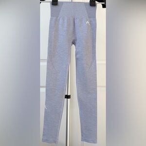 Oner Active Light Blue Seamless Leggings with Subtle Chevron Accents